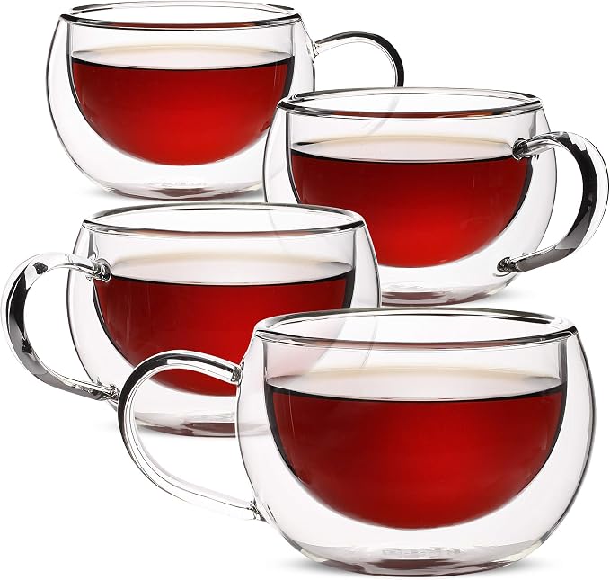 BTaT- Double Walled Glass Coffee Mugs, 9 oz, Glass Coffee Cups - Image 9