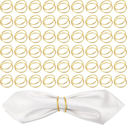 48 Pcs Gold Wedding Napkin Rings, Metal Spiral Napkin Rings Durable Napkins by Unknown