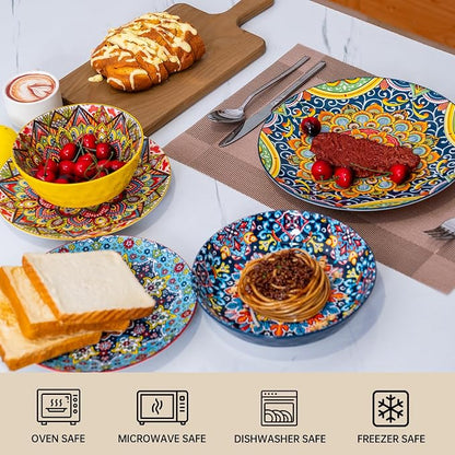 Dinnerware Set, Service for 4, Plates and Bowls Set, Ceramic Dishes Set for 4 - Image 4