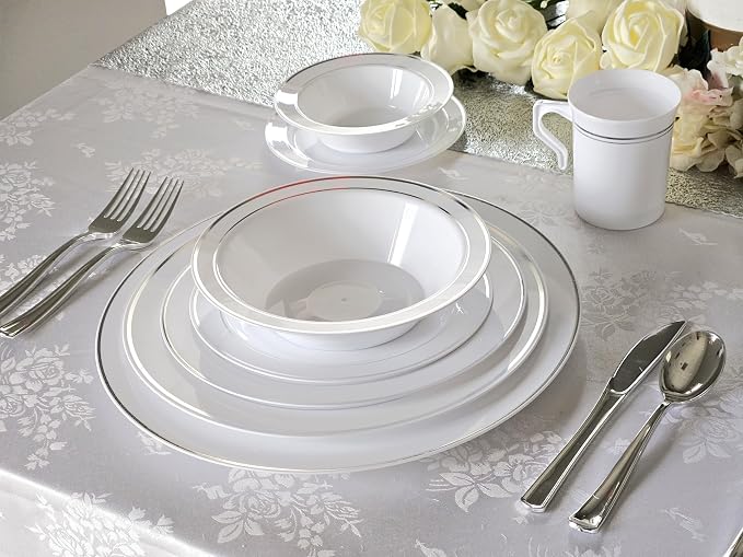 " OCCASIONS " 40 Plates Pack, Heavyweight Disposable Wedding Party Plastic - Image 4