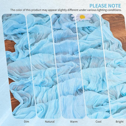 30 Pack Cheesecloth Table Runner 10FT Baby Blue Table Runner Light Blue Boho - Image 7