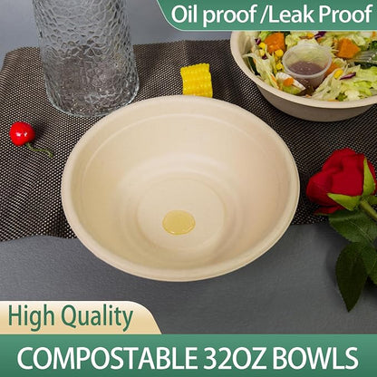 32oz Disposable Salad Bowls 150Pack, Big Paper Bowls, Heavy-Duty, Eco-Friendly - Image 3