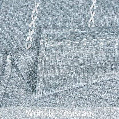 Zobesta Linen Table Cloth Blue Tablecloth Rectangle 98 x 53 Inch, Washable Farmhouse Soft Boho Blue Stripe Tablecloth for Party, Holiday, Picnic, Dining, Outdoor