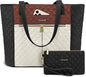 LOVEVOOK Laptop Bag for Women 15.6 inch, Diamond Quilted Work Tote Bags Womens by LOVEVOOK