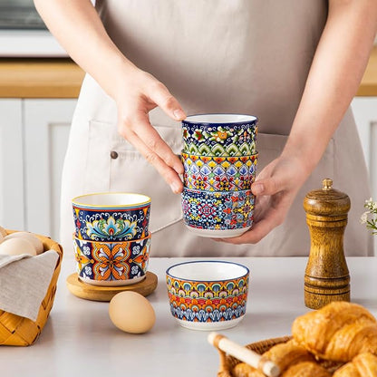 vancasso 6 Oz Ramekins Oven Safe Set of 6, Ceramic Baking Souffle Dishes | - Image 8