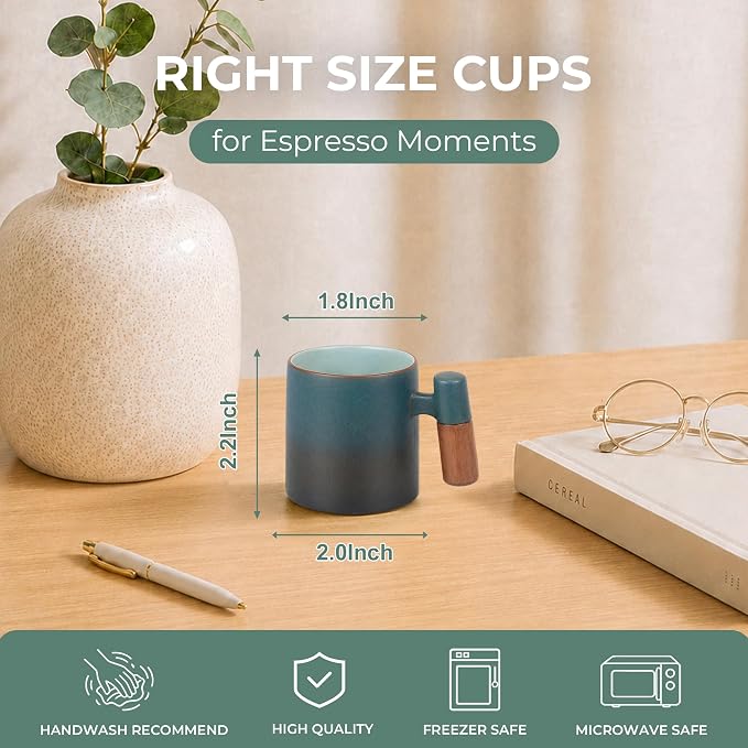 2.5oz Ceramic Espresso Cups, Demitasse Cups - Image 2
