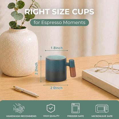 2.5oz Ceramic Espresso Cups, Demitasse Cups - Image 2