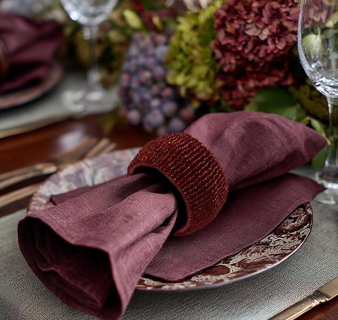 COTTON CRAFT Glitz Handmade Beaded Napkin Rings - Image 5