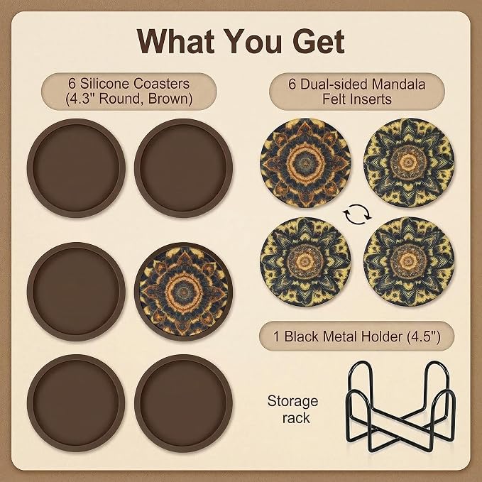 Absorbent Coasters for Drinks - Image 2