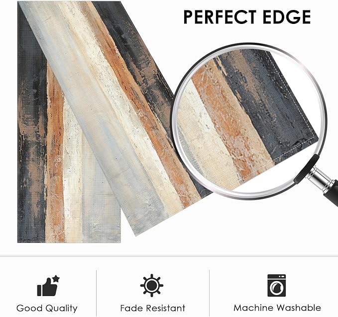 Emvency Table Runner, 13x72 Inch, Abstract Farmhouse Rustic | Oil Painting - Image 3