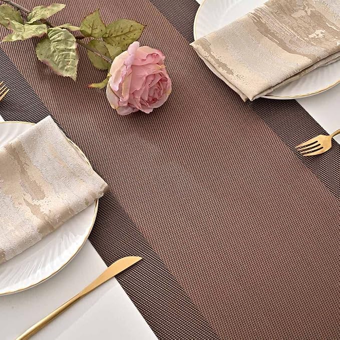 GIVERARE Table Runner, 12x53in Heat-Resistant Woven Vinyl Long Tabletop - Image 4