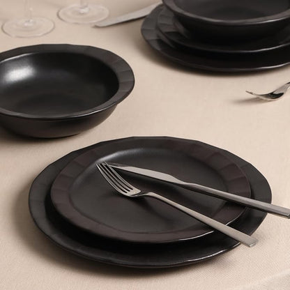 Stone Lain Oasis Stoneware Plate Dish Set, 4-Piece Dinner Plates - Image 5
