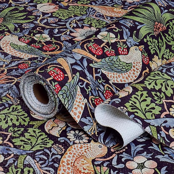 Bird Floral Shelf Liner for Cabinet Non Adhesive 12IN x 10FT | Shelf Liner for by TryougxaShelfLiner