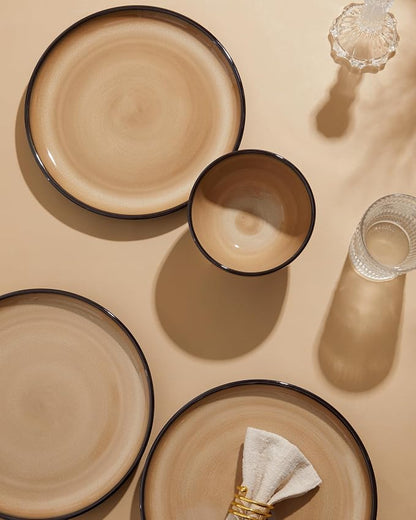 Santorini Mist Terracotta Reactive Glaze Plates and Bowls Sets, Stoneware - Image 7