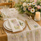 Wildflower Tulle Table Runner Butterfly Floral Wedding Party Home Decor | White by Unknown