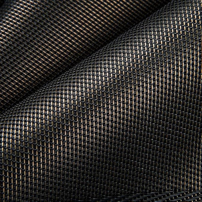 DACHUI Placemats Set of 6, Linen Look Woven Place Mats, Water Resistant, Heat Resistant, Washable, Durable Table Mats (Black Gold)