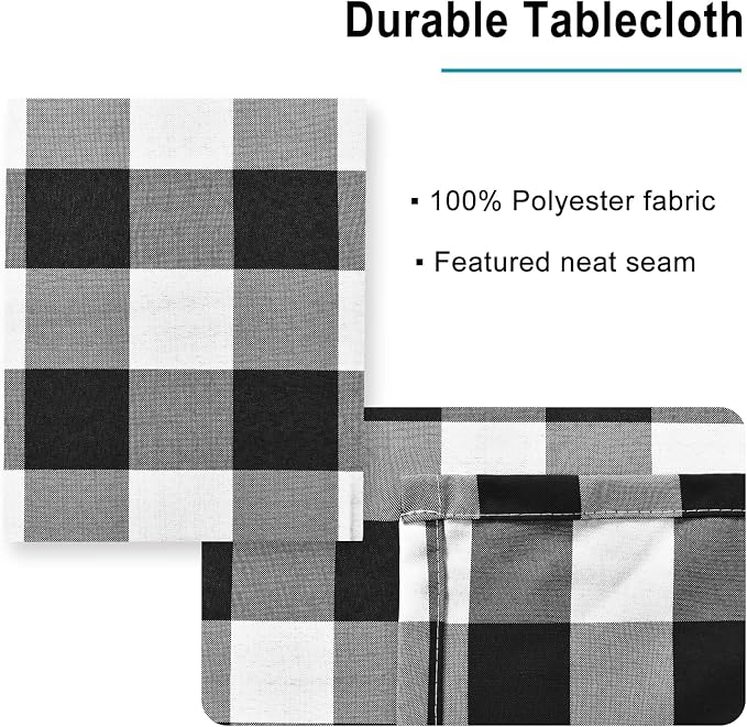 Checkered Tablecloth Rectangle, 52 x 70 Inch - Image 4