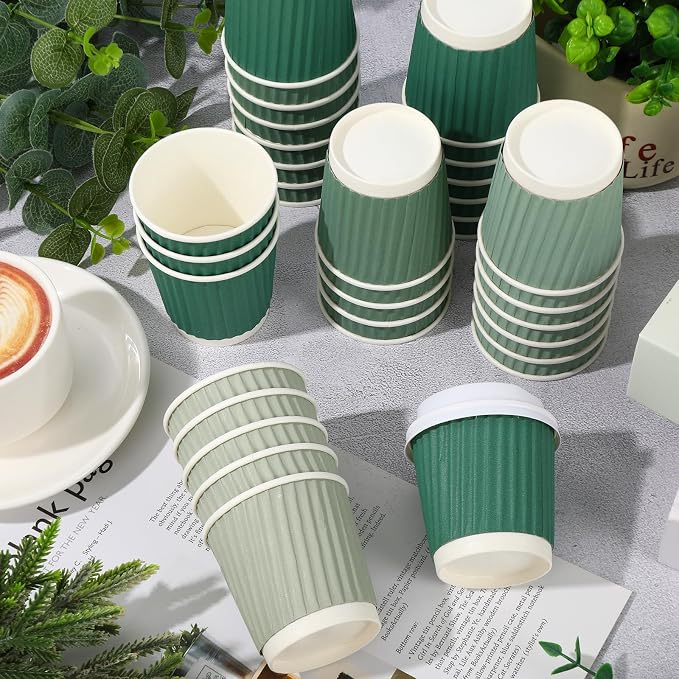 Whaline 100 Pcs Sage Green Disposable Espresso Cups - Image 3