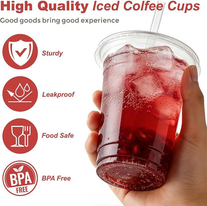 Ginkgo 100 Pack - 16 oz Clear Plastic Cups - Image 3