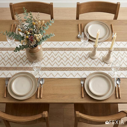 Boho Fall Table Runner Macrame for Coffe Table Home Decor 12x72 Inch | 72 - Image 4