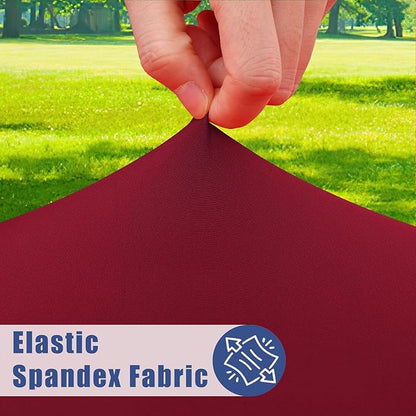 Spandex 4 Foot Rectangle Table Cloth 2 Pack, Elastic Fitted Tablecloths for Picnic, Stretch Washable Patio Table Cover for Outdoor, Camping, Banquet and Parties (Wine Red, 30"x48")