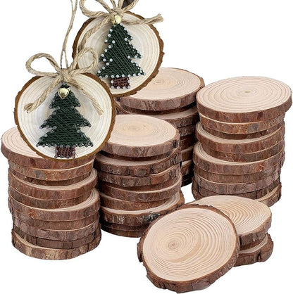 KINJOEK 36 PCS Natural Wood Slices 3.5-4 Inch by KINJOEK