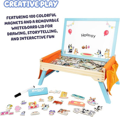 Bluey Art Creation Station, 100 Magnets & Whiteboard Lid | Foldable legs - Image 3