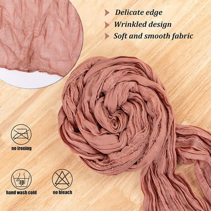 Cheesecloth Table Runner Boho Table Runner 13.3FT Long Vintage Rustic Dusty - Image 3