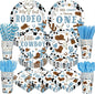 450 Pcs My First Rodeo Birthday Tableware Set Decorations Western Cowboy 1st by Unknown