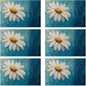 Table Placemats Set of 6, Waterproof Linen Fabric, Non-Slip Backing & Easy Clean, Elegant Dining Table Protectors for Family and Guests(Vintage Daisy Flower)
