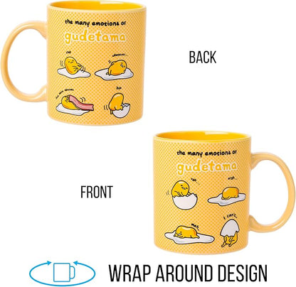 Silver Buffalo Sanrio The Many Emotions of Gudetama Lazy Egg Ceramic Mug - Image 6