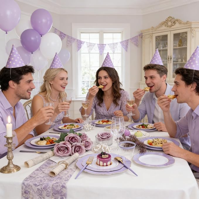 60pcs Purple Plates Disposable - Image 6
