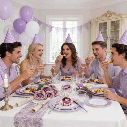 60pcs Purple Plates Disposable - Image 6