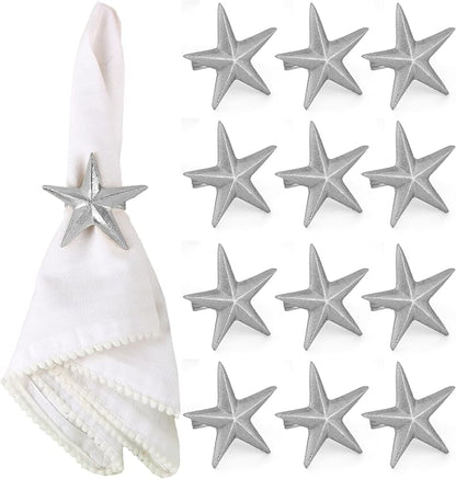 Star Napkin Rings, Durable Aluminum Napkin Holder by ALPHALivingHOME