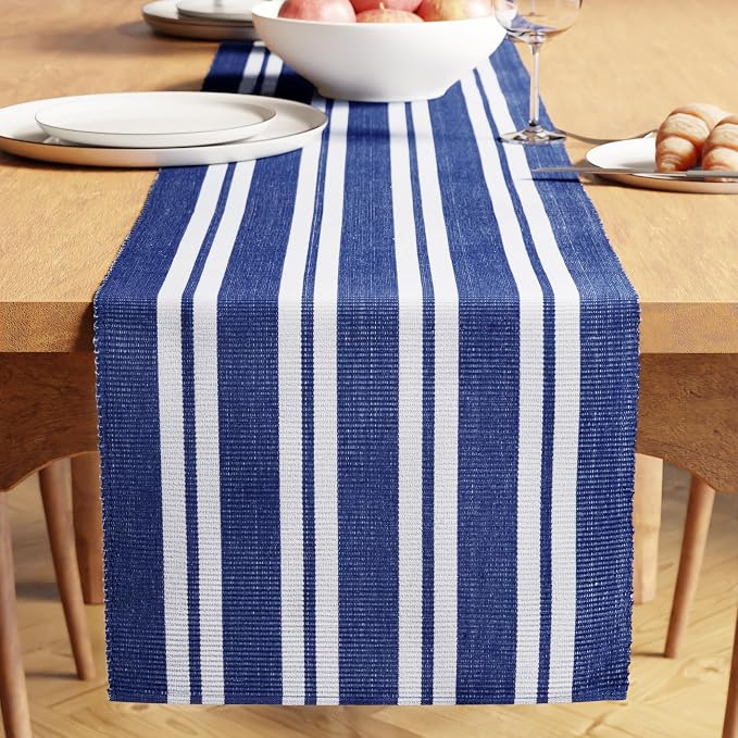 Encasa XO Dining Table Runner 13"x59" | Yarn Dyed Fine Ribbed Cotton | Franca by EncasaXO