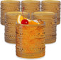 Kate Aspen Beaded Amber Drinking Glasses Set of 6-10 oz Vintage Glassware Set by KateAspen