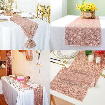 12 Packs 12 X 72 Inch Sequin Table Runner Glitter Dining Table Runner - Image 7