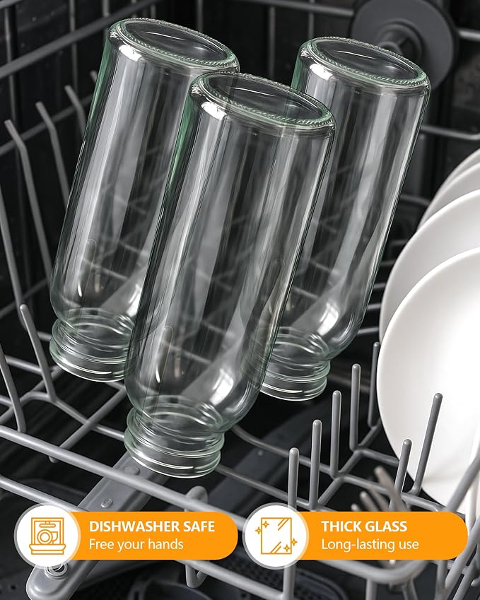 Zukro 10.5 oz Glass Juice Bottles - Image 8