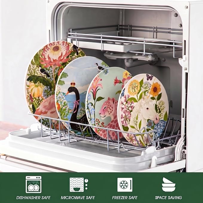 11 Inch Dinner Plates Set of 4, Ceramic Large Kitchen Plates | Ideal - Image 7