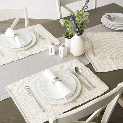 DII Handmade Chindi Tabletop, Reversible and Machine Washable, Placemat Set - Image 5