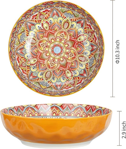 75 Oz Serving Bowls, Bohemian Style Large Porcelain Dishes - Image 3