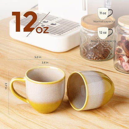 theterra Ceramic Coffee Mugs Set of 6, 12 oz Coffee Cups - Image 2
