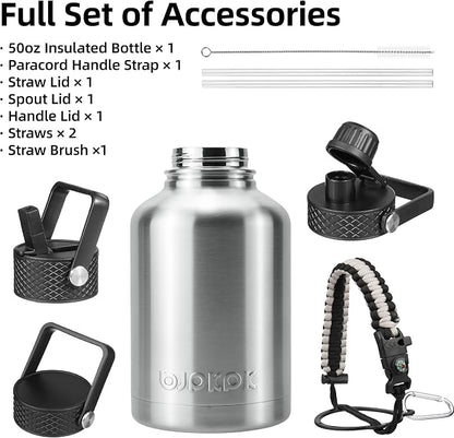 BJPKPK 50oz Large Insulated Water Bottle, Stainless Steel Water Jug | - Image 3