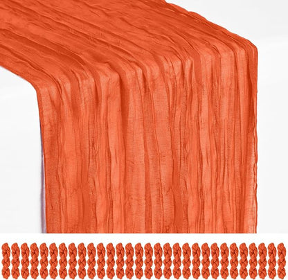 Showgeous 30 Pack Orange Cheesecloth Table Runner, 17 x 108 Inches | Boho by Showgeous