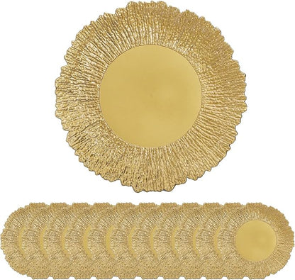 Coloch Set of 12 Gold Charger Plates, Home Dinner Use - Image 3