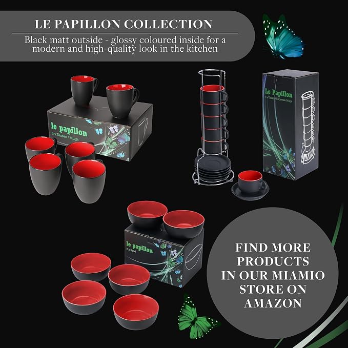 MIAMIO - Coffee Mugs Set of 6 - Le Papillon - Daily Table Set | Ceramic coffee - Image 7