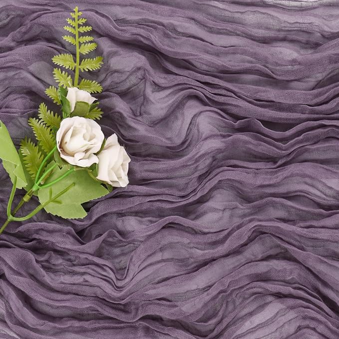 Grape 10FT Cheesecloth Table Runner Boho Gauze Fabric Table Runner Rustic Sheer - Image 5