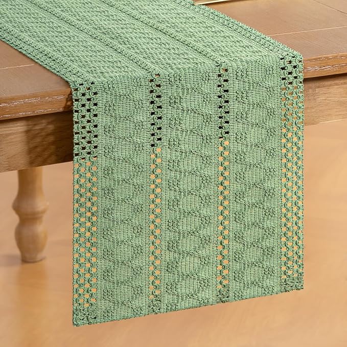 Boho Table Runner Summer Farmhouse Rustic Dining Dresser Scarf Home Decor | - Image 3