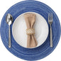 Round Placemats Set of 4 Woven Placemats Washable Braided Table Mats for Dining Table Heat Resistant Non-Slip Circle Place Mats(Royal Blue)