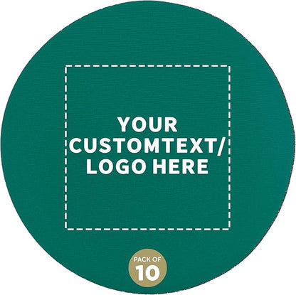10 Round Foam Bud Coasters Pack, 4 inch - Customizable Text, Logo - PU Foam, Party Favor - Turquoise